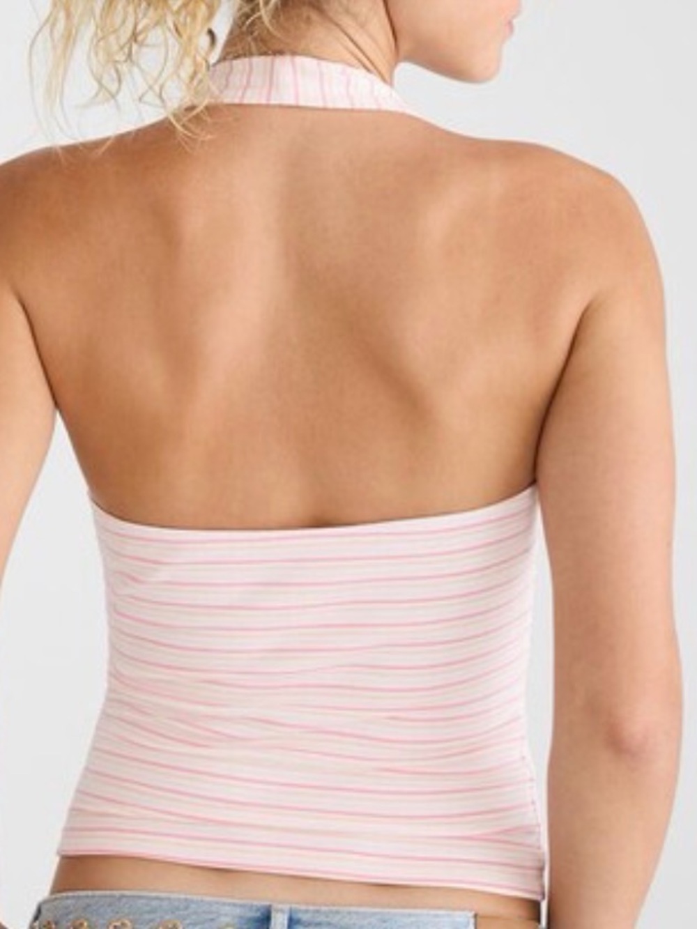 Striped Pink Halter Tube Top - Aeropostale